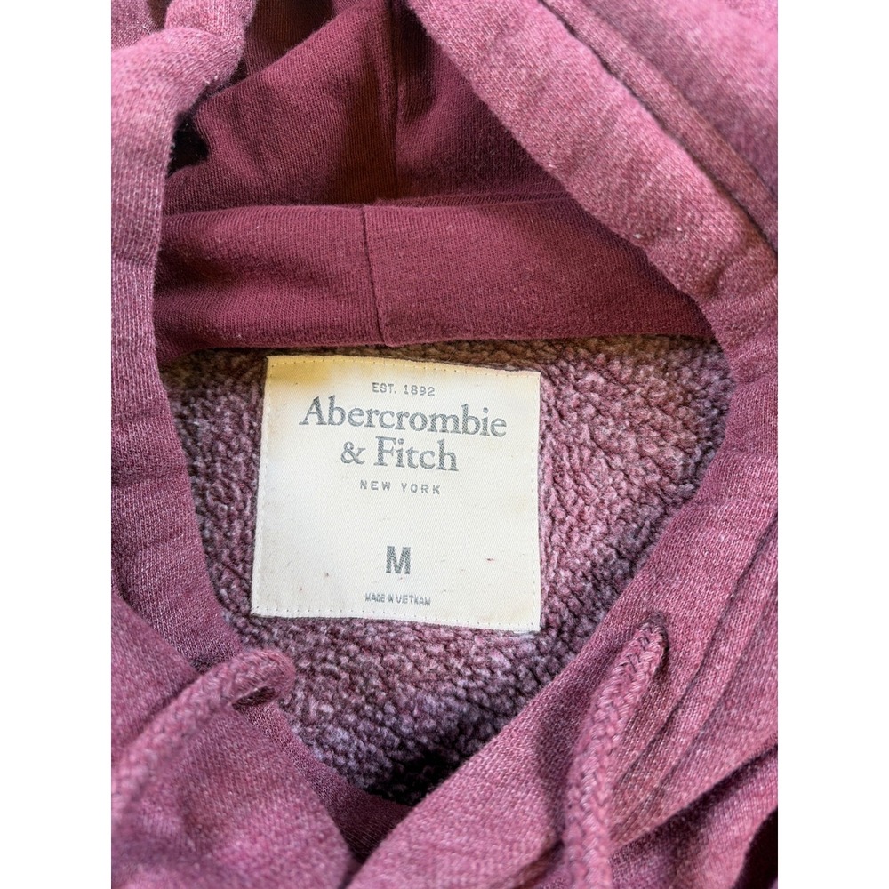 Y2K Abercrombie & Fitch Men Hoodie Burgundy Heather Tiger Graphic  Medium - Picture 5 of 8